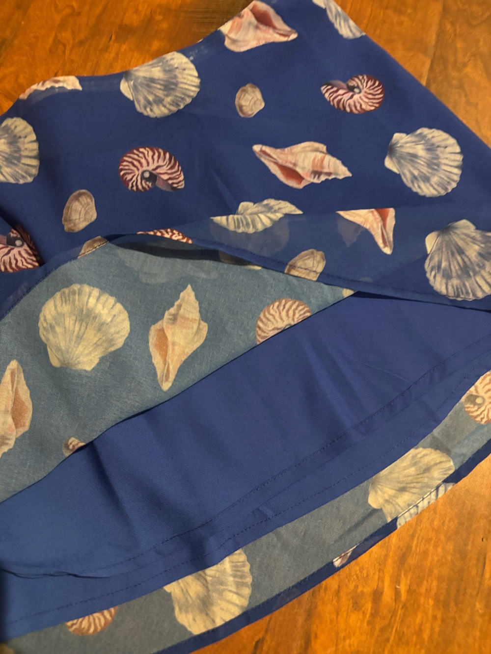Blue Shell-Print Mini Skirt - Picture 4 of 5